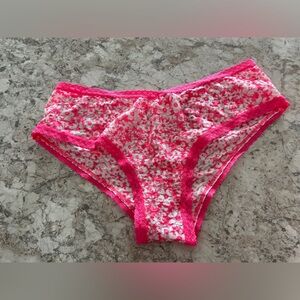 VS PINK Cheekster Panty Lace Floral Large NWT